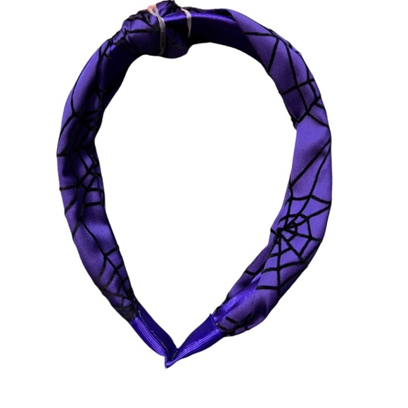 Purple Spiderweb Halloween Headband Knot Top Costume Accessory Headpiece NEW - Picture 1 of 7